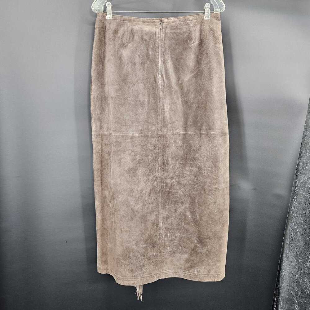 Saddle Ridge Skirt Juniors 9/10 Brown Suede Fringe Western Cowboy Long Boho - Picture 5 of 12